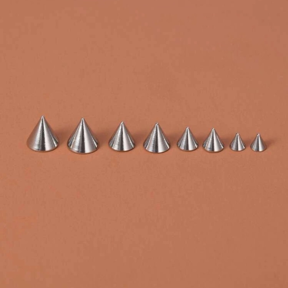 ⭐️ Awesome Non-Pierce Adhesive Multiple Size Metallic Spikes Set ⭐️